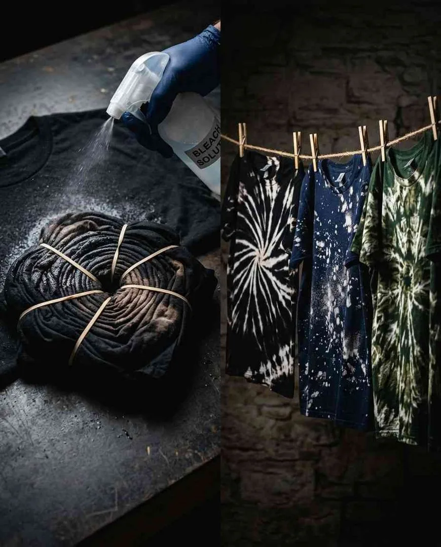 Bleach tie dye patterns