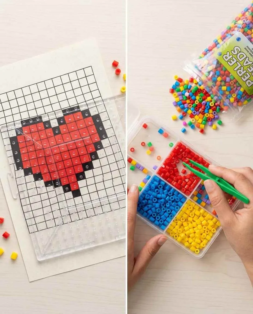 Choosing a perler bead pattern and sorting beads by colour