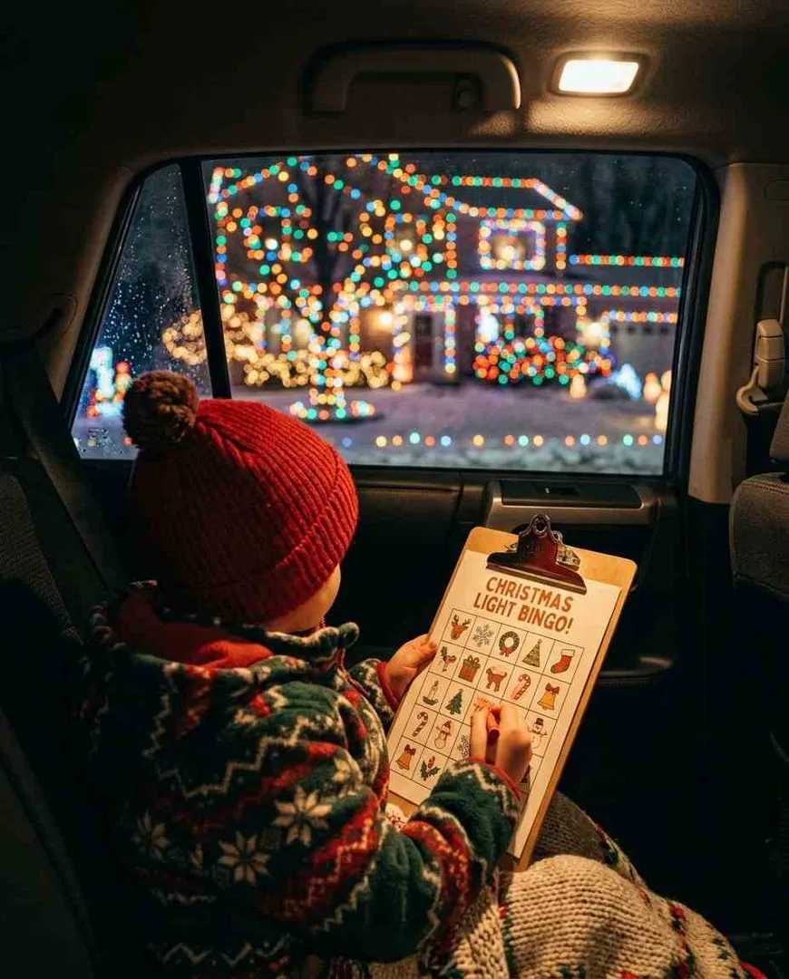Christmas light bingo (a car game)