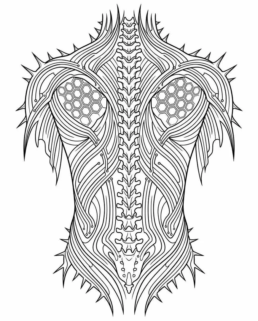 Cybersigilism back tattoo
