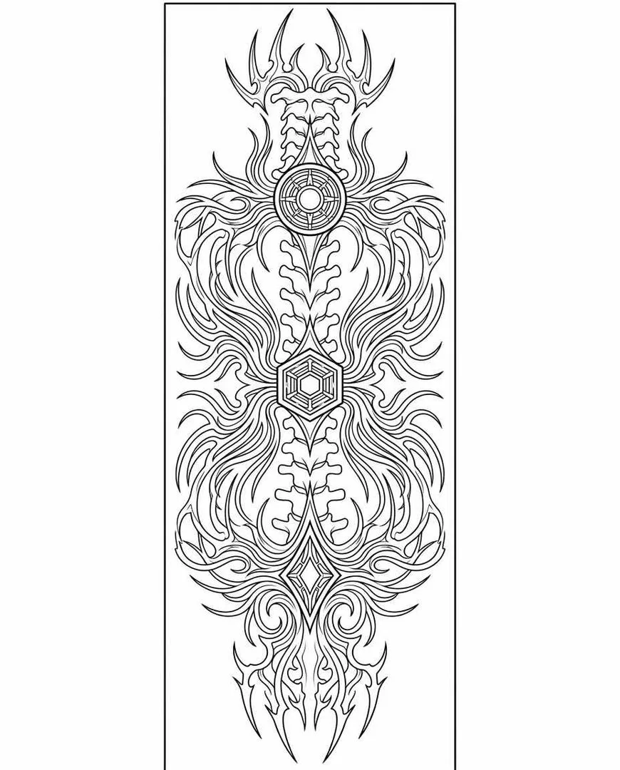 Cybersigilism full spine tattoo