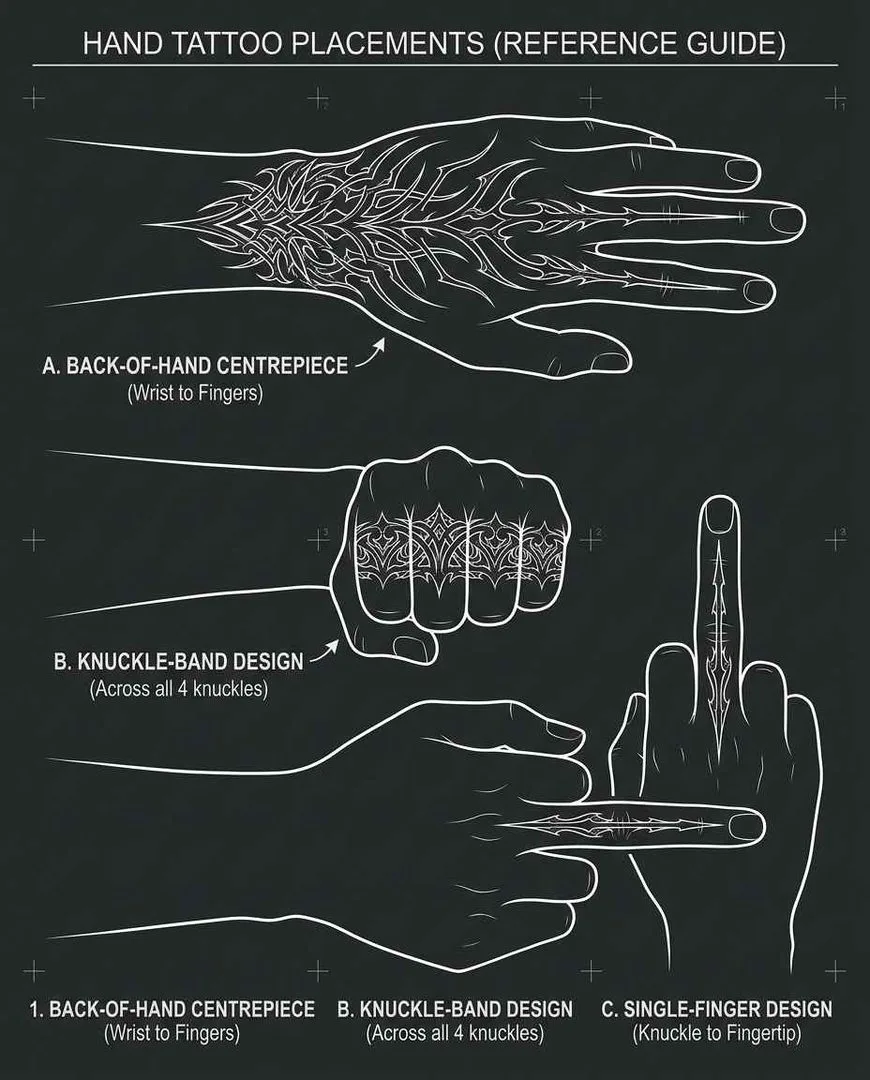 Cybersigilism hand tattoo designs