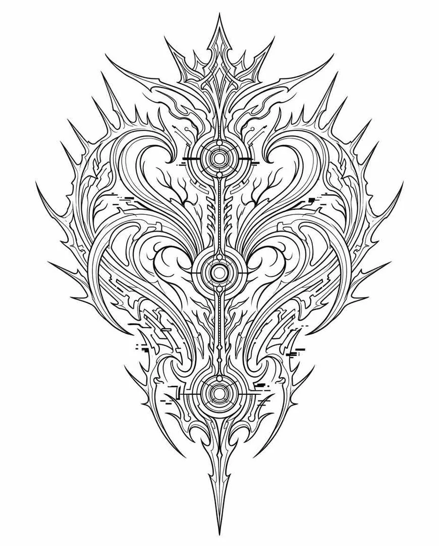 Cybersigilism sternum tattoo