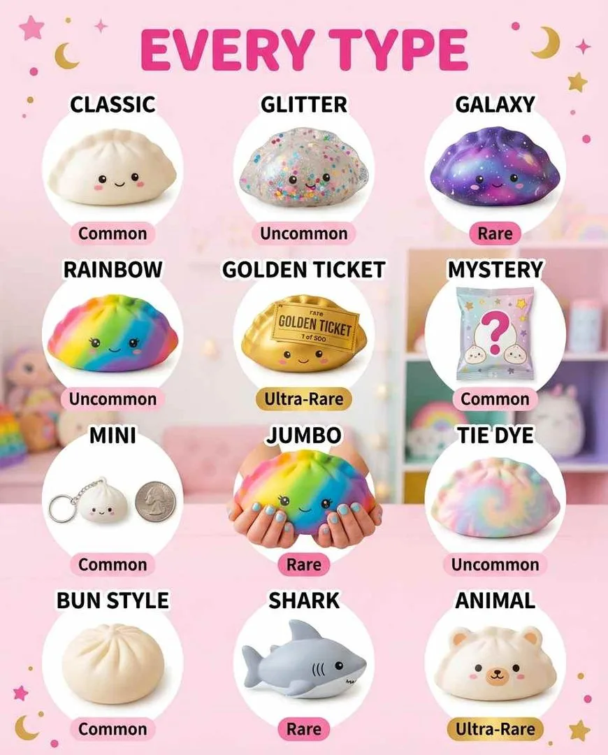 Every type of dumpling squishy 