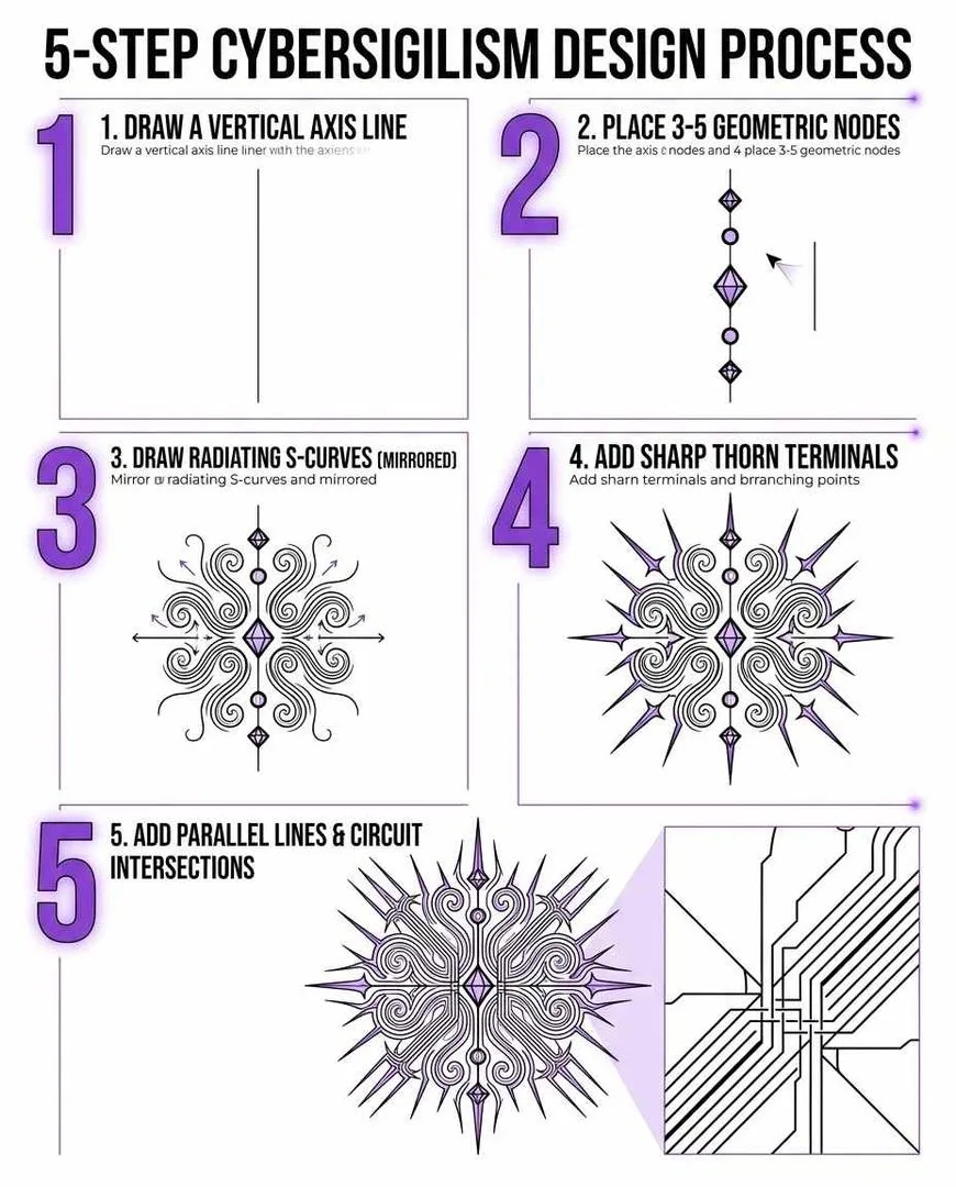 How to draw cybersigilism step by step