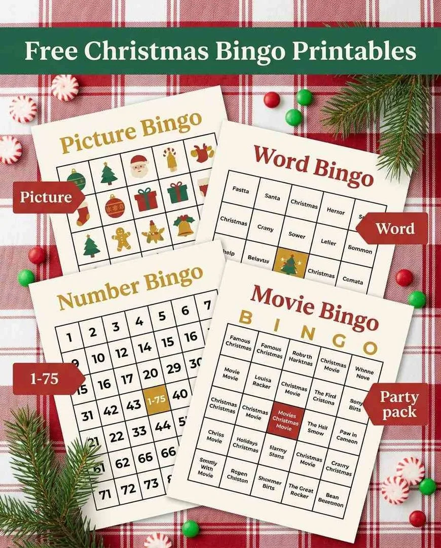 free Christmas bingo printables